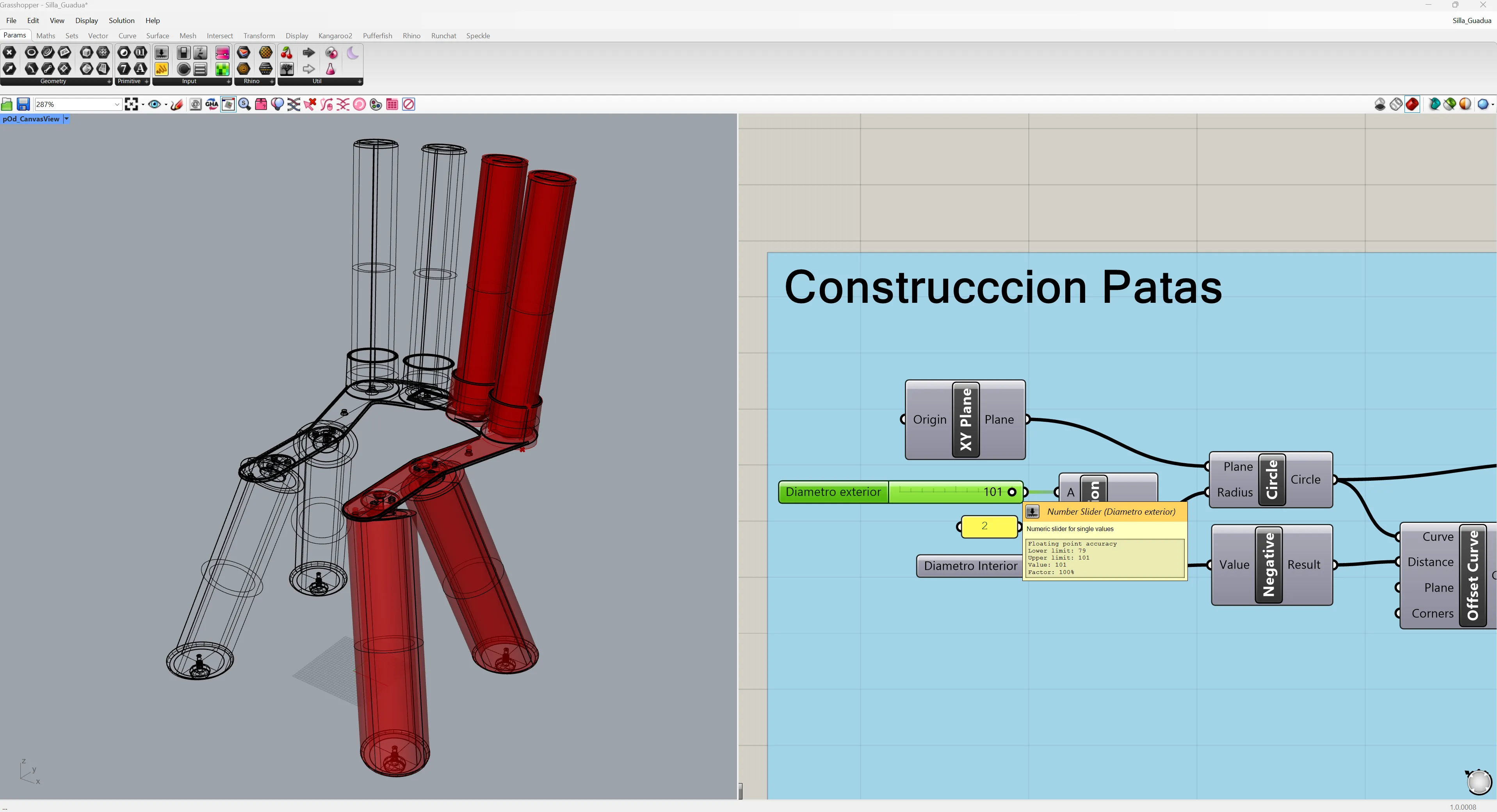 SILLA GUADUA - PARAMETRIZADA EN GRASSHOPPER